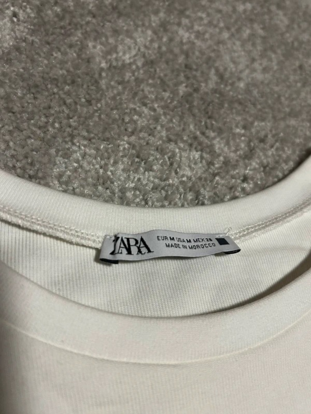 Zara Cream Short Sleeve Tee with Black Trim - Picture 3 of 5